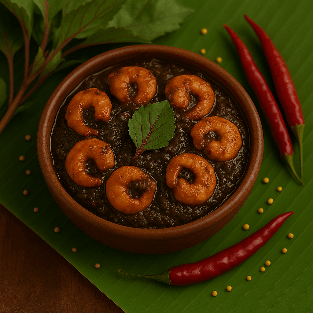 Prawns with Gongura